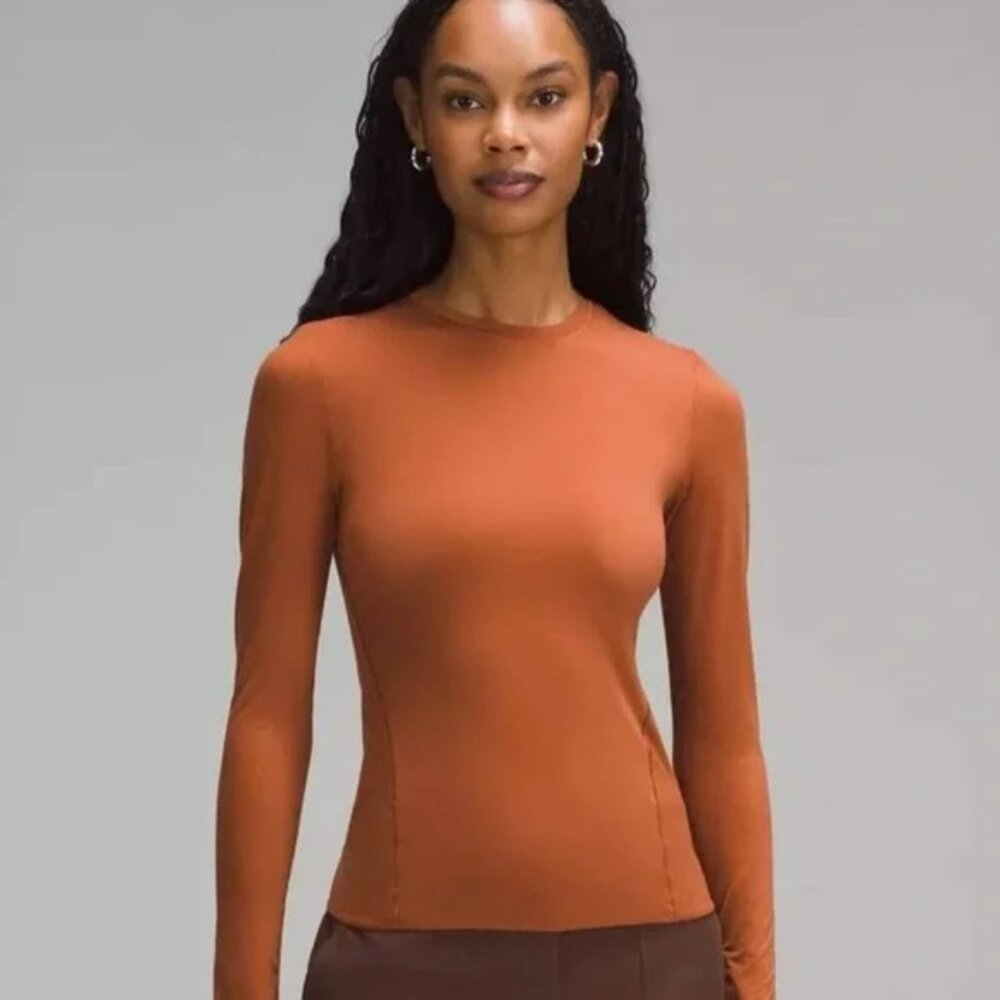 Lululemon Wundermost Ultra-Soft Nulu Crewneck Long-Sleeve Shirt Sable